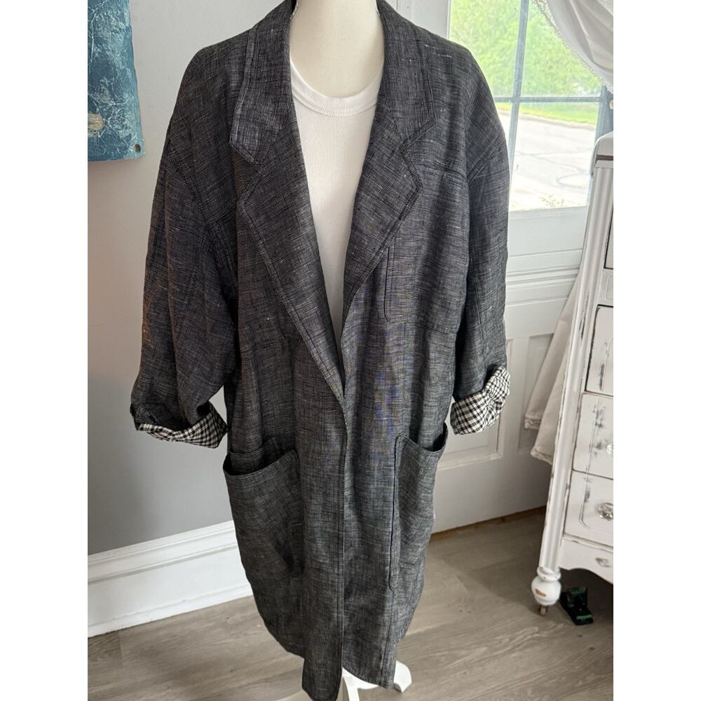 Vintage Escada Women’s linen, Oversized, Duster Jacket, Sz 40, West Germany 80’s